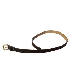 Black leather belt embossed with Jeans